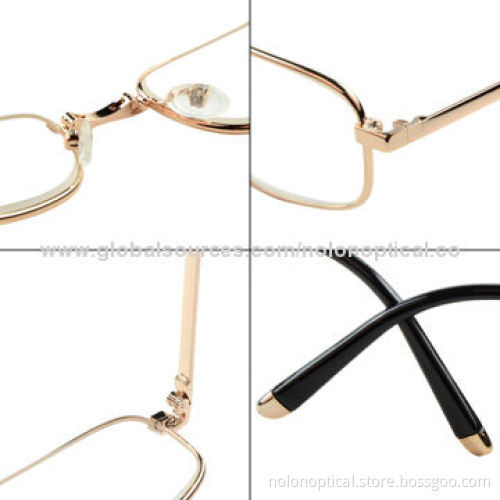 Mini Folding Metal Reading Glasses with Case, Customized Logos Accepted